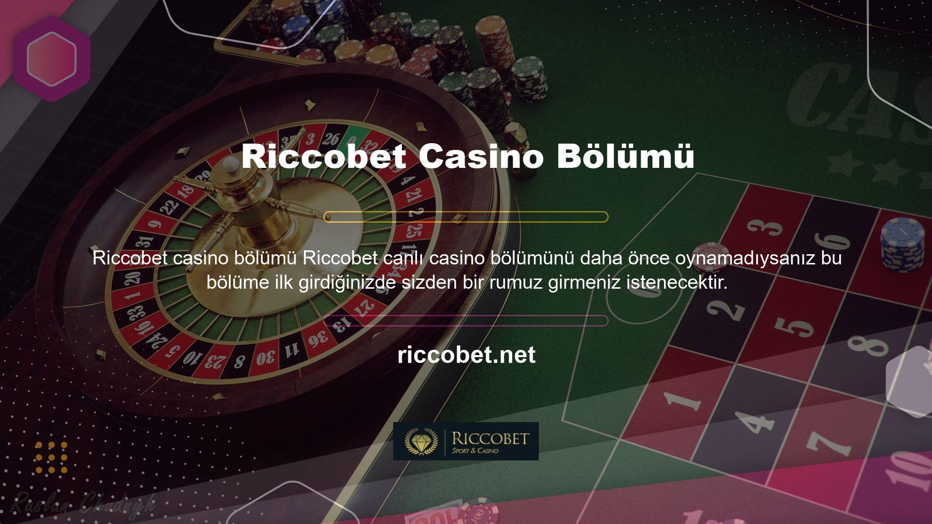 Riccobet canlı casinoda belirlenen takma ad değişmeyecektir