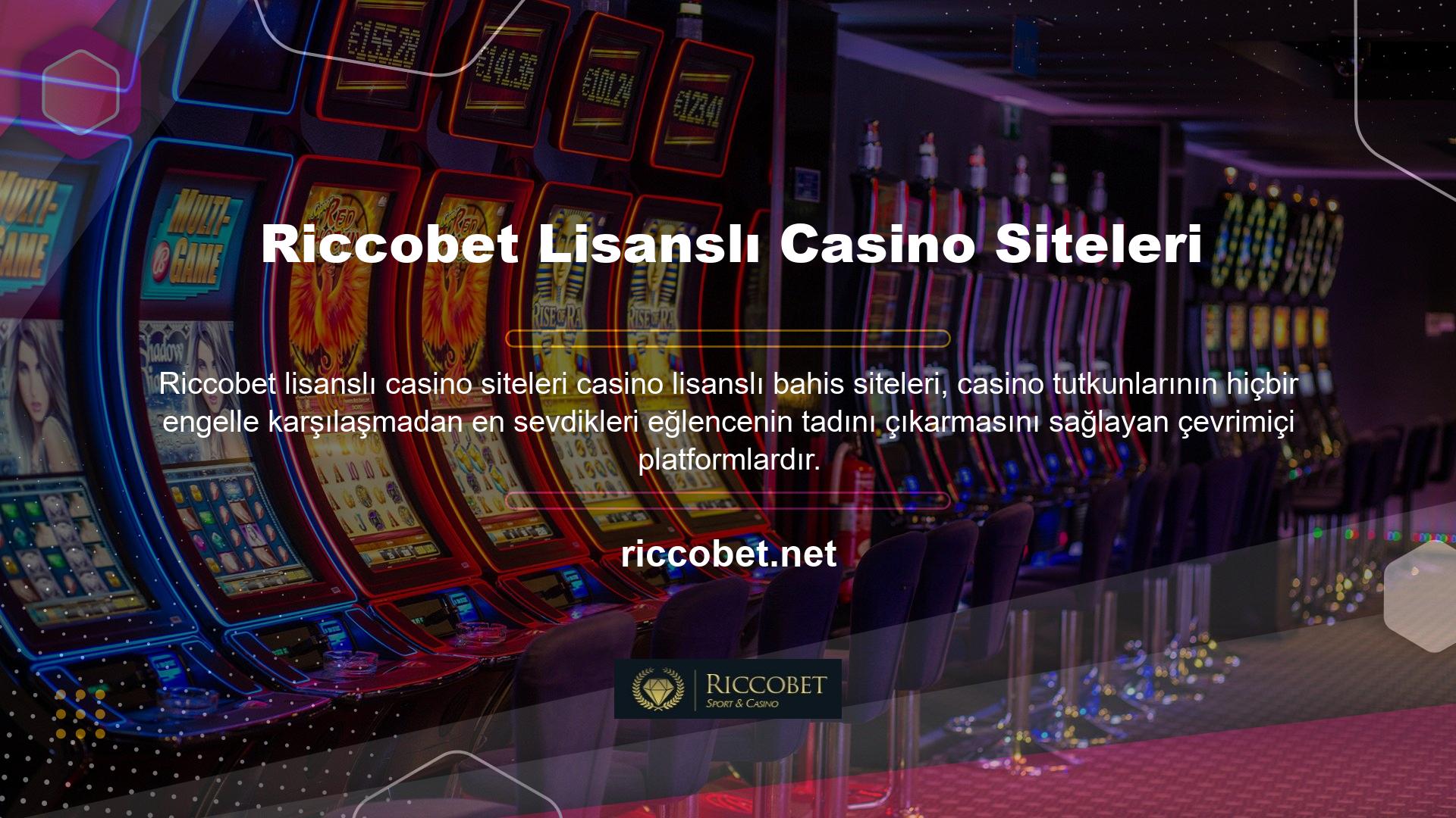 Riccobet yasadışı Casino lisansı, son derece önemli bir Casino faaliyeti için yönergeleri belirleyen bir izindir
